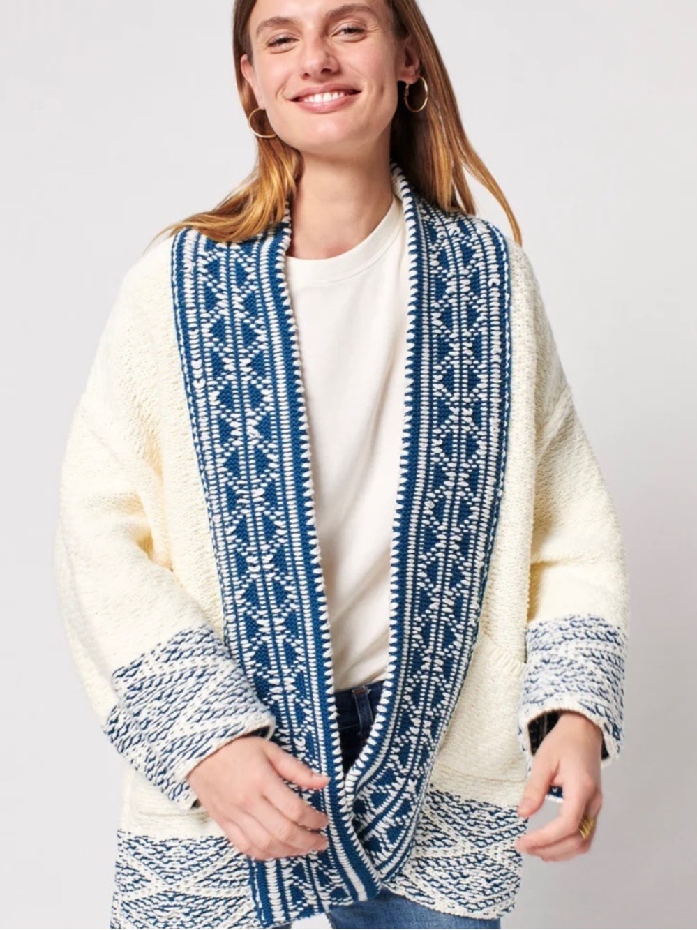 Faherty Organic Cotton Cardigan Swester L XL